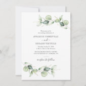 Eucalyptus Foliage Greenery Script Modern Weddensc Kaart (Voorkant)