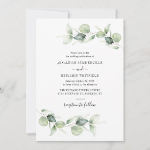Eucalyptus Foliage Greenery Script Weddenschap Kaart