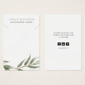 Eucalyptus Foliage Ketting — juwelenvertoning Visitekaartje (Voorkant /achterkant)