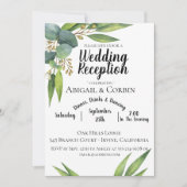 Eucalyptus Foliage Mariage Réception Invitation (Devant)