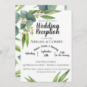 Eucalyptus Foliage Mariage Réception Invitation (Devant / Derrière)
