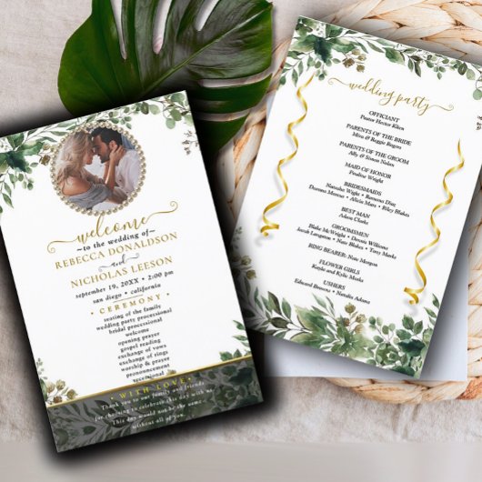 Eucalyptus Foliage Programme de mariage photo pers