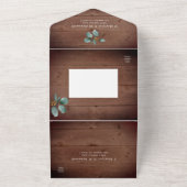 Eucalyptus Foliage Rustic Lights Wood Weddenschap All In One Uitnodiging (Buitenkant)