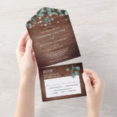 Eucalyptus Foliage Rustic Lights Wood Weddenschap All In One Uitnodiging (Afscheurbaar)