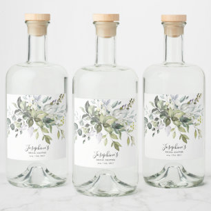 Eucalyptus Foliage Vrijgezellenfeest gunsten Likeurfles Etiket