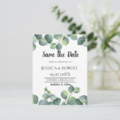 Eucalyptus Foliage Weddenschap Bewaar de datum Save The Date (Staand voorkant)