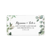 Eucalyptus Foliage Weddenschap RSVP-adreslabel Etiket (Voorkant)