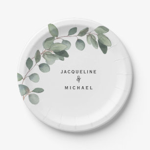 Eucalyptus Foliage Wedding Moderne Names Papieren Bordje