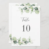 Eucalyptus Foliage Wedding Table Number 10 (Voorkant / Achterkant)