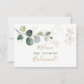 Eucalyptus Foliage wordt mijn Bridesmaid Kaart (Voorkant)