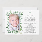 Eucalyptus Forest Greenery First Heilige Communie Kaart (Voorkant)