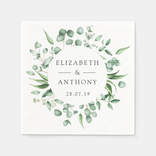 Eucalyptus Forest Greenery Wedding Servet (Voorkant)