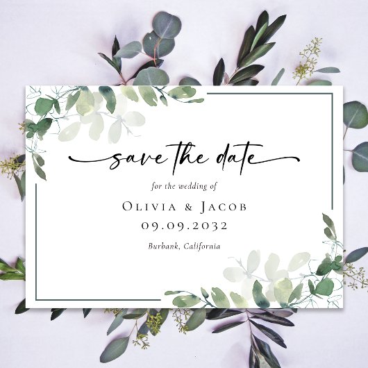Eucalyptus Foto Bruiloft Bewaar De Datum Save The Date