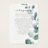Eucalyptus Foto Funeral Memorial Poem Kaart (Achterkant)