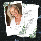Eucalyptus Foto Funeral Memorial Prayer Kaart