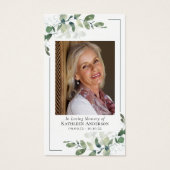 Eucalyptus Foto Memorial Prayer Kaart (Voorkant)