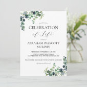 Eucalyptus Foto Memorial Uitnodiging (Staand voorkant)