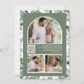 Eucalyptus Foto QR Code Sage Green Wedding Save The Date (Achterkant)