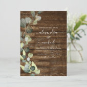 Eucalyptus Foto Rustic Wood Weddenschap Kaart (Staand voorkant)