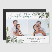Eucalyptus FOTO Save the Date Magnetic Card (Voorkant / Achterkant)