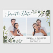 Eucalyptus FOTO Save the Date Magnetic Card (Voorkant)