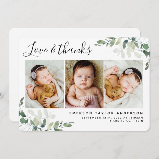 Eucalyptus Foto's en Bedankt - Aankondiging van ge (Voorkant / Achterkant)