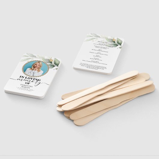 Eucalyptus Funeral Celebration of Life Hand Fan Handwaaier (Niet-gemonteerd)