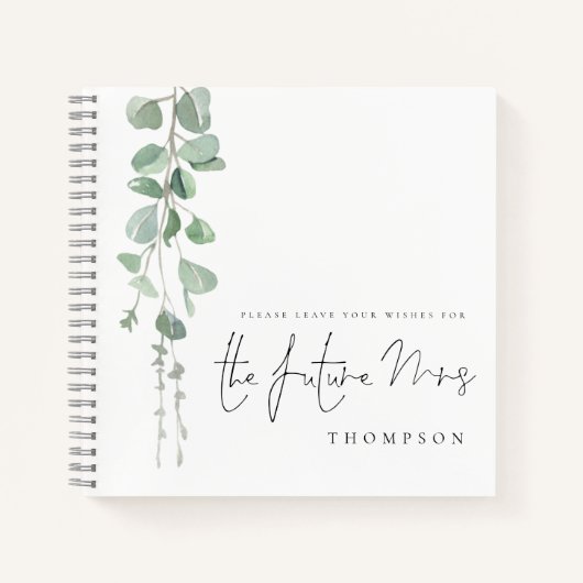 Eucalyptus Future Mrs. Name Alternative Guest Book Notitieboek (Voorkant)