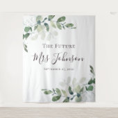 Eucalyptus Future Mrs Photo Booth Achtergrond Wandkleed (Voorkant)