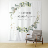 Eucalyptus Future Mrs Photo Booth Backdrop Wandkleed (In situ)