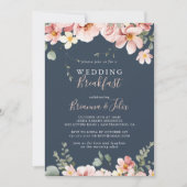 Eucalyptus Garden Roos Bloemen Huwelijksontbijt Kaart (Voorkant)