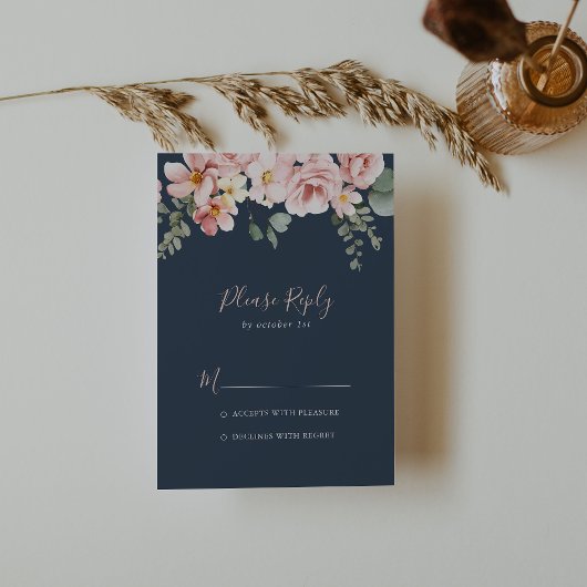Eucalyptus Garden Roos Floral RSVP Kaartje