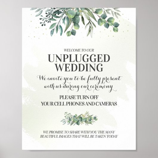 Eucalyptus Garden Unplugged Weddenbord Poster (Voorkant)