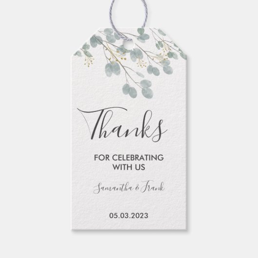 Eucalyptus Gast Bedankt Cadeaulabel (Voorkant)