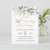 Eucalyptus gebladerte 50e bruiloft Jubileum Kaart (Staand voorkant)