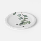 Eucalyptus gebladerte Aangepaste naam Modern Papieren Bordje (Gekanteld)