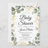 Eucalyptus gebladerte Baby shower Kaart (Voorkant)
