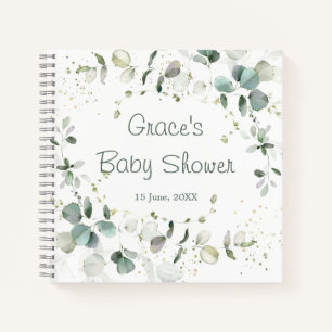 Eucalyptus gebladerte Baby shower spiraal Notitieb Notitieboek