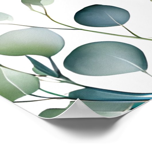 Eucalyptus gebladerte blad groen creëer uw eigen poster (Hoek)