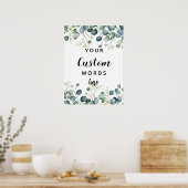 Eucalyptus gebladerte blad groen creëer uw eigen poster (Keuken)