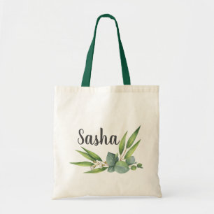 Eucalyptus gebladerte boeket gepersonaliseerd tote bag