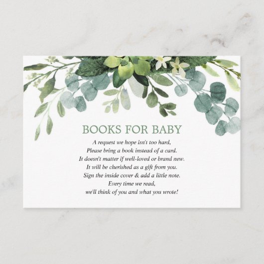 Eucalyptus gebladerte groen boek aanvraag behuizin informatiekaartje (Voorkant)