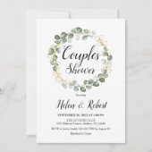 Eucalyptus gebladerte krans paren douche kaart (Voorkant)