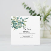 eucalyptus generery wedding kaart (Staand voorkant)