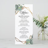 Eucalyptus geo frame menu mariage (Debout devant)