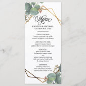 Eucalyptus geo frame menu mariage (Devant)