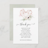 Eucalyptus Geometric Baby shower Bedankkaart (Voorkant / Achterkant)