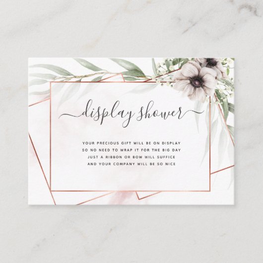 Eucalyptus Geometric Baby shower Display Shower Informatiekaartje (Voorkant)