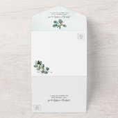 Eucalyptus Geometric Foliage Modern Wedding All In One Uitnodiging (Buitenkant)