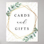 Eucalyptus Geometric Gold Foil WeddenSign Poster (Voorkant)